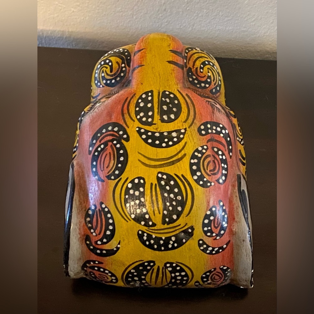 Handcrafted Mexican Folk Art Carved Wood Jaguar Leopard Wall Mask Sculpture - Picture 7 of 7